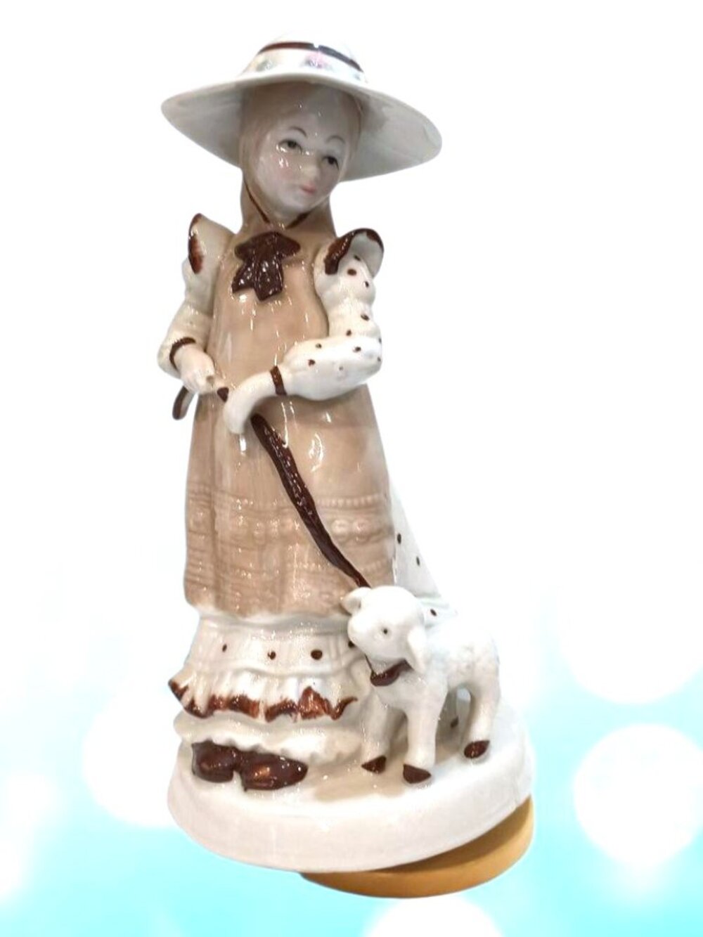 Vintage Mary Had A Little Lamb Music Box Price Products Porcelain Figurine 1970s